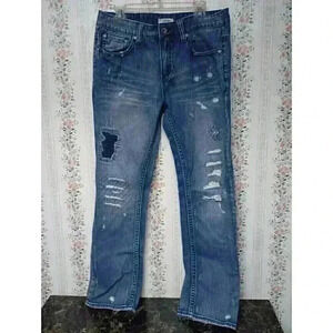 Antique River Denim & Fine Goods Mens Size 34 Distressed Jean Pants Est. 2009